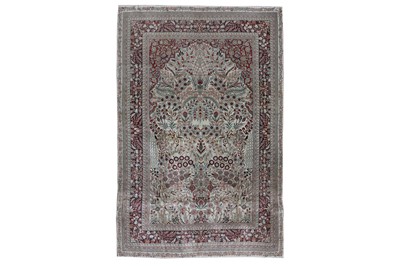 Lot 64 - AN EXTREMELY FINE SILK PRAYER RUG