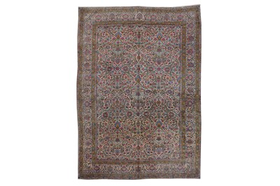 Lot 56 - A FINE KIRMAN LAVER CARPET, SOUTH PERSIA