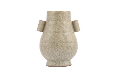Lot 389 - A CHINESE CRACKLE GLAZED ARROW VASE, HU.
