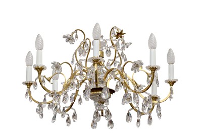 Lot 1101 - A 1970'S GILT METAL EIGHT BRANCH CHANDELIER