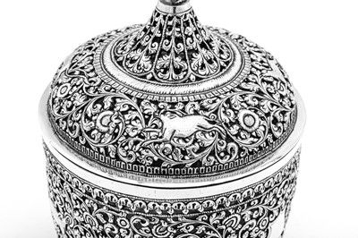 Lot 172 - A late 19th century Anglo – Indian unmarked silver confectionary or rose petal jar, Cutch circa 1890