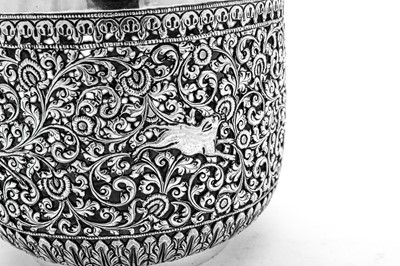 Lot 172 - A late 19th century Anglo – Indian unmarked silver confectionary or rose petal jar, Cutch circa 1890