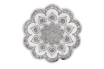 Lot 294 - A mid-20th century Iranian (Persian) silver fruit bowl, Isfahan circa 1950