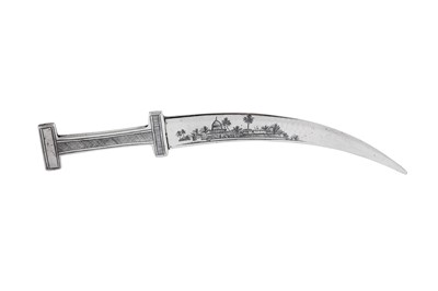 Lot 337 - An early 20th century Iraqi silver and niello paperknife, circa 1930