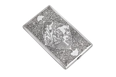 Lot 295 - A mid-20th century Iranian (Persian) silver cigarette case, Isfahan circa 1940 mark of Fadavi