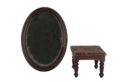 Lot 301 - AN AESTHETIC MOVEMENT SQUARE STOOL