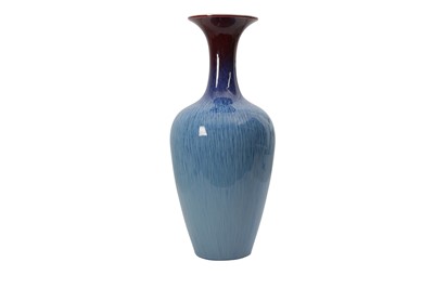 Lot 56 - A LARGE FLAMBE STONEWARE VASE, 20TH CENTURY
