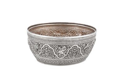 Lot 155 - A late 19th century Siamese (Thai) unmarked silver bowl, Northern Thailand circa 1880