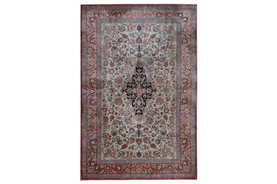 Lot 9 - AN EXTREMELY FINE SILK QUM RUG, CENTRAL PERSIA