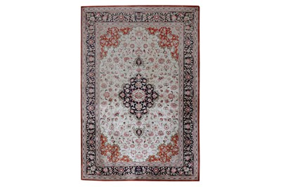 Lot 50 - AN EXTREMELY FINE SILK QUM RUG, CENTRAL PERSIA