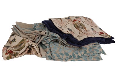 Lot 987 - A SET OF FOUR JONELLE BLUE VELVET CUSHION CUSHION COVERS, CONTEMPORARY
