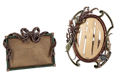 Lot 978 - AN ENAMEL METAL FRAME BY JAY STRONGWATER, (B 1960, AMERICAN) CONTEMPORARY
