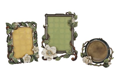 Lot 980 - AN ENAMEL METAL FRAME BY JAY STRONGWATER, (B 1960, AMERICAN) CONTEMPORARY