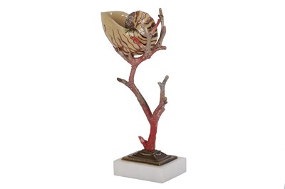 Lot 981 - AN ENAMELED METAL TRINKET STAND, THE GROTTO COLLECTION, JAY STRONGWATER