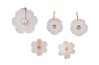 Lot 776 - A SMALL COLLECTION OF ROCK CRYSTAL JEWELLERY