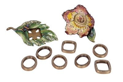 Lot 983 - TWO SMALL ENAMELLED METAL FRAMES BY JAY STRONGWATER (B 1960, AMERICAN)