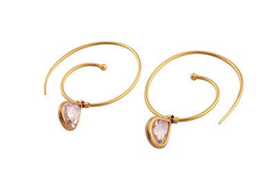 Lot 784 - A PAIR OF ROCK CRYSTAL EARRINGS