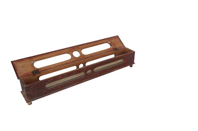 Lot 480 - A SOUTH EAST ASIAN HARDWOOD SUTRA BOX, PROBABLY CEYLONESE, 20TH CENTURY