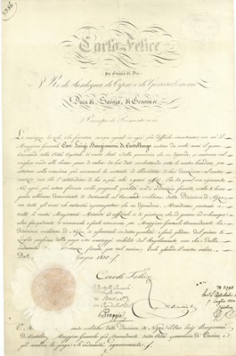 Lot 1166 - Carlo Felice, King of Sardinia