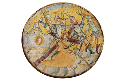 Lot 2 - A  MAJOLICA POTTERY DISH, PROBABLY SOUTHERN ITALIAN, FIRST HALF 17TH CENTURY