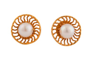 Lot 798 - A PAIR OF CULTURED PEARL EARSTUDS