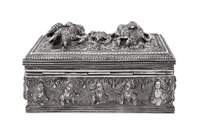 Lot 182 - A mid-20th century Burmese unmarked silver casket or box, probably Lower Burma circa 1950