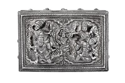 Lot 182 - A mid-20th century Burmese unmarked silver casket or box, probably Lower Burma circa 1950