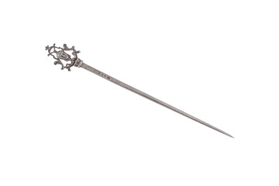 Lot 315 - A Victorian sterling silver poultry meat skewer, London 1846 by Charles Thomas Fox and George Fox