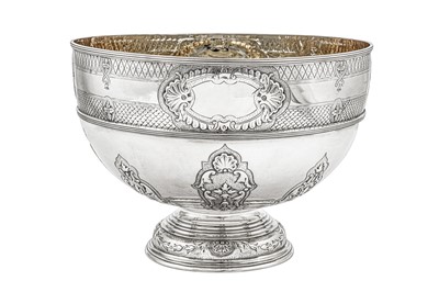 Lot 569 - A George V sterling silver punch bowl, Sheffield 1913 by Garrard and Co