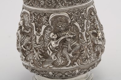 Lot 186 - A late 19th century Burmese silver mug, Thayetmyo dated 1871