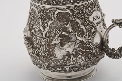 Lot 186 - A late 19th century Burmese silver mug, Thayetmyo dated 1871