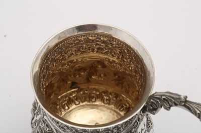 Lot 186 - A late 19th century Burmese silver mug, Thayetmyo dated 1871