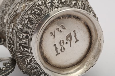 Lot 186 - A late 19th century Burmese silver mug, Thayetmyo dated 1871