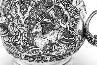 Lot 186 - A late 19th century Burmese silver mug, Thayetmyo dated 1871