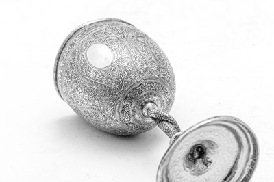 Lot 144 - A late 19th century Anglo - Indian unmarked silver goblet, Kashmir circa 1890