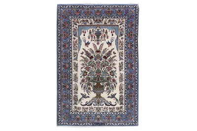 Lot 75 - AN EXTREMELY FINE PART SILK SIGNED ISFAHAN RUG, CENTRAL PERSIA