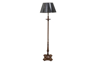 Lot 293 - A WALNUT STANDARD LAMP, 20TH CENTURY