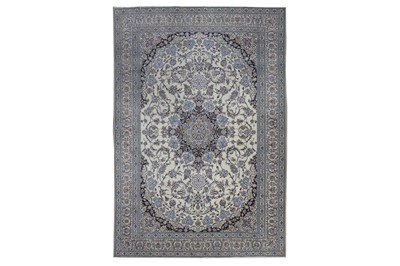 Lot 85 - AN EXTREMELY FINE PART SILK SIGNED NAIN CARPET, CENTRAL PERSIA