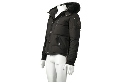 Lot 215 - Moose Knuckles Black Hooded Puffer Jacket - Size S
