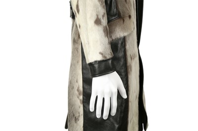 Lot 210 - Dolce & Gabbana Black Fur Trench Coat - Size 44