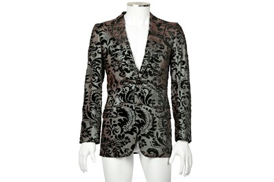 Lot 200 - Gucci Black Devore Dinner Jacket - Size 44