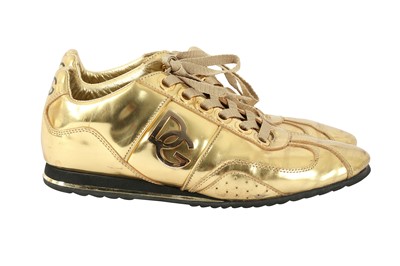 Lot 182 - Dolce & Gabbana Gold Italia Limited Edition Trainer - Size 6.5
