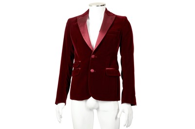 Lot 13 - Dsquared2 Burgundy Velvet Dinner Jacket - Size 46