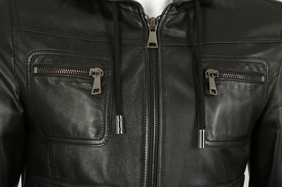 Lot 212 - Dolce & Gabbana Black Leather Bomber Jacket - Size 44