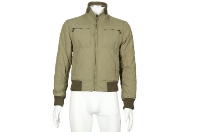 Lot 91 - Dolce & Gabbana Green Quilted Bomber Jacket - Size 44