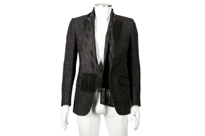 Lot 203 - Dolce & Gabbana Black Brocade Blazer - Size 44
