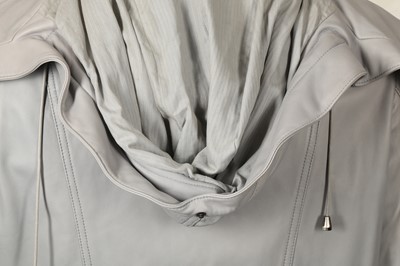 Lot 25 - Alexander McQueen Grey Leather Biker Jacket - Size 46
