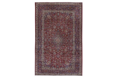 Lot 100 - A VERY FINE SILK KASHAN RUG, CENTRAL PERSIA