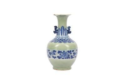 Lot 91 - A CHINESE CELADON-GROUND VASE.