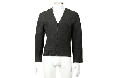 Lot 31 - Thierry Mugler Grey Wool V Neck Jacket - Size 38